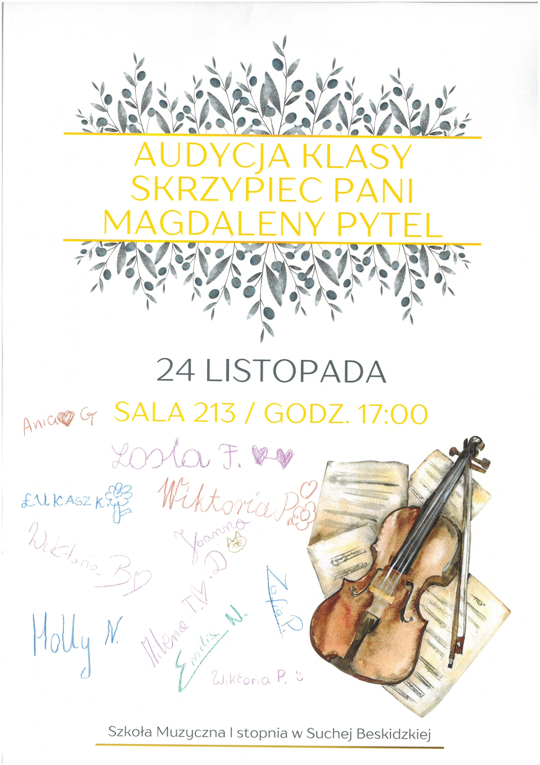 Audycja klas skrzypiec p. Magdaleny Pytel
