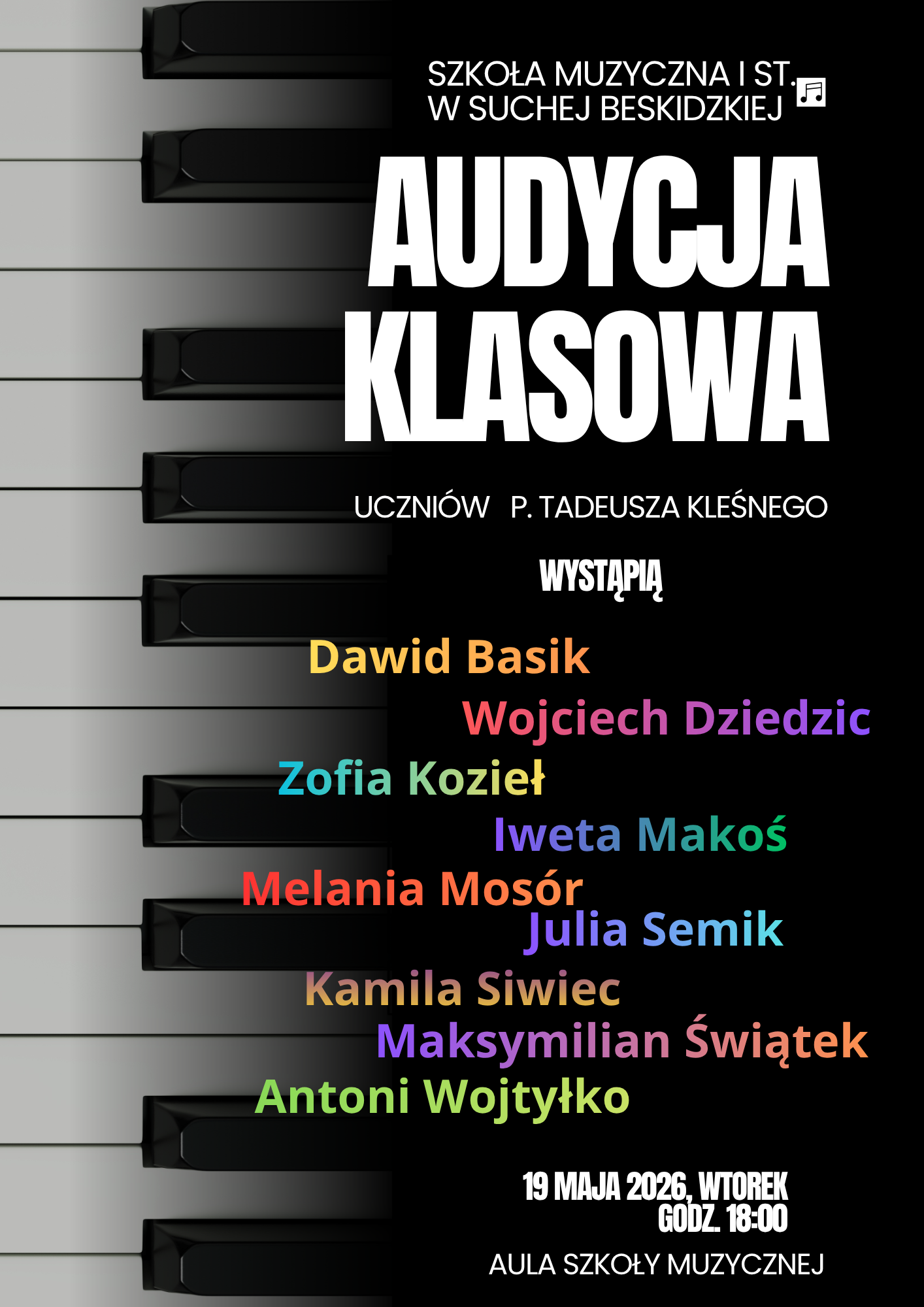 Audycja klasy fortepianu p. T. Kleśnego